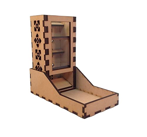Mini Dice Tower v1 Clear Acrylic Window Laser Cut MDF Unique Fast Shipping