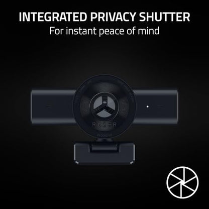 Razer Kiyo V2 X - Full HD Webcam 1080p, 60 FPS for Creators - Auto Focus - Wide Angle Lens - Built-in Microphone - Compatible with Open Broadcaster Software OBS and Xsplit | Black