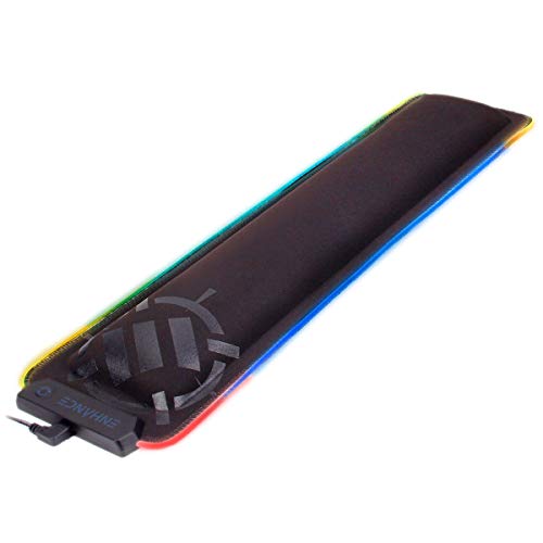 Enhance LED Wrist Rest with Soft Memory Foam Support for Full Size Keyboards - Wrist Rest Pad with 7 Illuminated Colors, 3 Color Modes, Smart Control, Non-Slip Base - Thick 1" Padding - color: Rgb Wrist Rest
