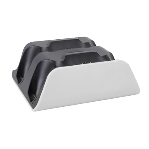 Controller Charging Station for Edge Controller, Dual Game Console Charger Dock with Storage Stand and USB Cable, White Black - color: White Black