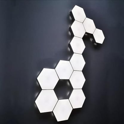 YXQUA Hexagon Wall Light Panels, Touch Control, White, 6 Pack | DIY Modular Assembly, Creative Geometry, for Autism, Sensory Room, Game Room, Living Room, Bedroom, Party, USB Powered - color: White