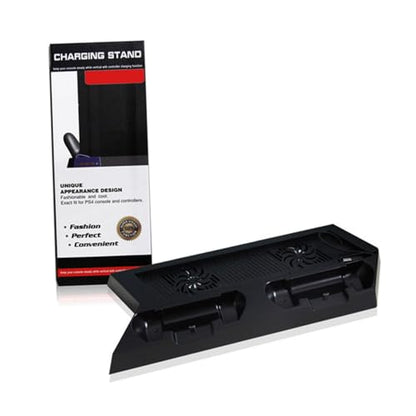 Uonlytech Vertical Stand Cooling Fan Base for Controllers Console Stand with 2 Fans Charging Station Dual Charger Ports Hub