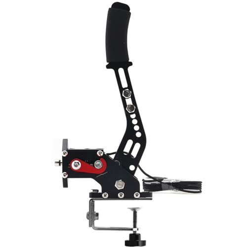 64Bit PC Racing Game USB Handbrake with Clamp for Sim Racing Games Handbrake Compatible with Logitech G27 G29 G920 G923 T500 T300 Simulate Linear Handbrake(black with holder) - color: BLACK, size: With holder