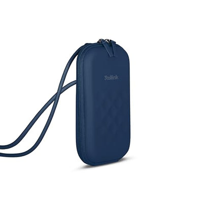 Rollink Nano EVA Hard-Shell Phone Case Crossbody Bag – Compact Travel Organizer, Water-Resistant, Adjustable Strap | Quick-access layout - color: Atlantic Blue