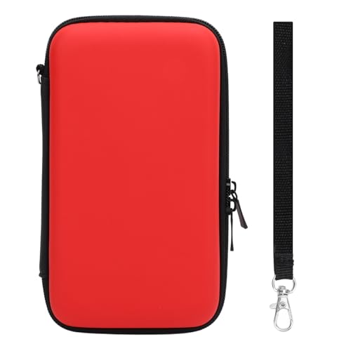 Carrying Case for NintendoNew New 2DS XL, 2DS LL, NEW 3DS, 3DS Console, Hard Protective Shell Travel Case Pouch with 8 Game Cartridges Slot, Water Proof PU & Hard EVA, Console - color: Red