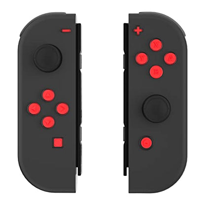 eXtremeRate Replacement Two-Tone Jelly Buttons for JoyCon, Red & Clear with Symbols Custom Controller ABXY Direction Home Capture + - Keys, DIY Action Face Buttons for Nintendo Switch & Switch OLED - color: Red & Clear