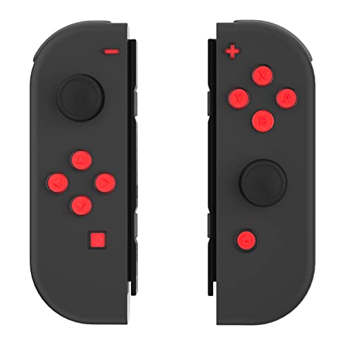 eXtremeRate Replacement Two-Tone Jelly Buttons for JoyCon, Red & Clear with Symbols Custom Controller ABXY Direction Home Capture + - Keys, DIY Action Face Buttons for Nintendo Switch & Switch OLED - color: Red & Clear