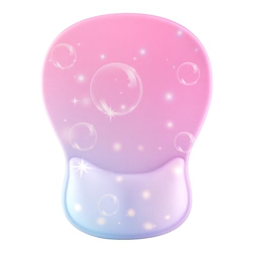 Ergonomic Mouse Pad with Wrist Rest - Gel Wrist Support Mousepad with Non-Slip PU Base for Computer, Laptop, Office & Home - color: Multicolored 1, size: 7.6L x 10.2W inches
