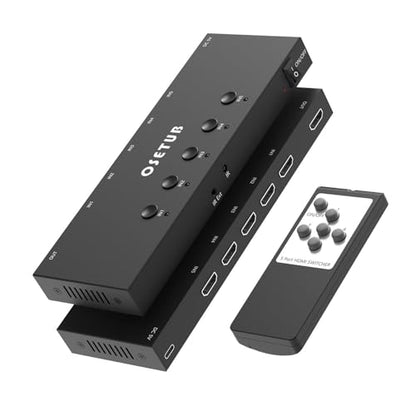 4K@60Hz 5 in 1 Out HDMI Switch, 5 Port HDMI Switcher Selector Support HDR10 & HDCP 2.2 & Full 3D with IR Remote Control Compitable with Nintendo Switch,Xbox PS5/4,Fire Stick,Roku,Apple TV for Gaming - size: 4K@60Hz 5 in 1 Out HDMI Switch Upgraded