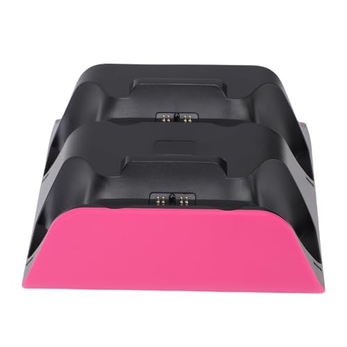 Controller Charging Station, Dual Game Console Charger Dock with Storage Stand, USB Cable, Pink Black for PlayStation Xbox - color: Pink Black