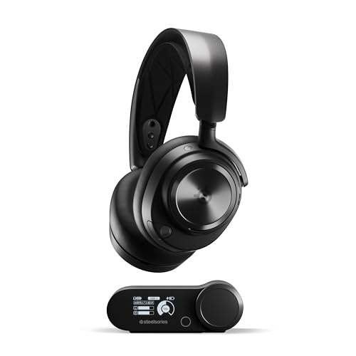 SteelSeries Arctis Nova Pro Wireless Multi-System Gaming Headset - Premium Hi-Fi Drivers - Active Noise Cancellation - Infinity Power System - Stealth Retractable Mic - PC, PS5/PS4, Switch, Mobile - color: Black, style: PC