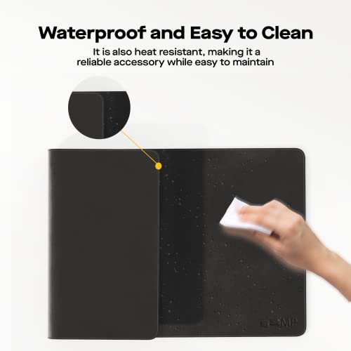 Mobile Pixels Desk Pad, Large PU Leather Desk Mat (Graphite Black) | Waterproof, Spill-Resistant, Non-Slip Base, Upscaled Stitched Large Extended PU Leather Protective Desk Mat, 31.5" x 15.75 - color: Graphite Black
