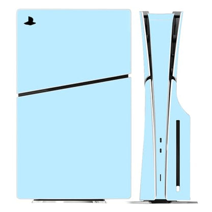 Solid Color Skin Wrap Compatible with PS5 Slim Disc Edition (Light Blue) | Console Cover Protective Sticker, Game Controller Vinyl Wrap - color: Light Blue