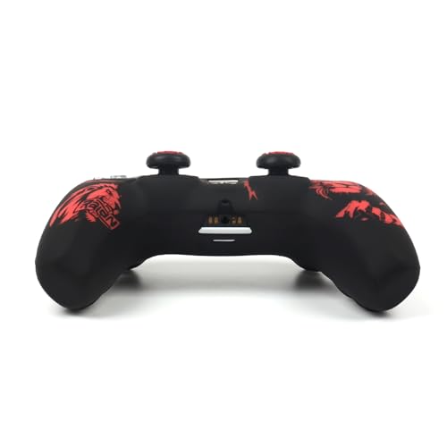 Lion Controller Skin Cover Compatible with PS5/Playstation 5 Controller, RALAN Protector Case Customised Thumb Grip - color: Lion Black Red