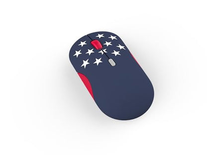 Lenovo 350 Bluetooth Silent Mouse (Fan Edition), Wireless Ergonomic Ambidextrous Design, Bluetooth 5.3, Adjustable DPI up to 2400, 36 Month Battery Life, Recycled Materials, USA Flag - color: USA Flag