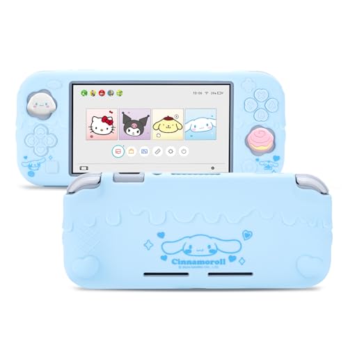 Kuitmor Switch Lite Protective Case,Soft Silicone Protective Shell,Anti-Scratch Protective Cover Case for Switch Lite with 2 Thumb Grip Caps（Blue Cinnamoroll） - color: Blue Cinnamoroll