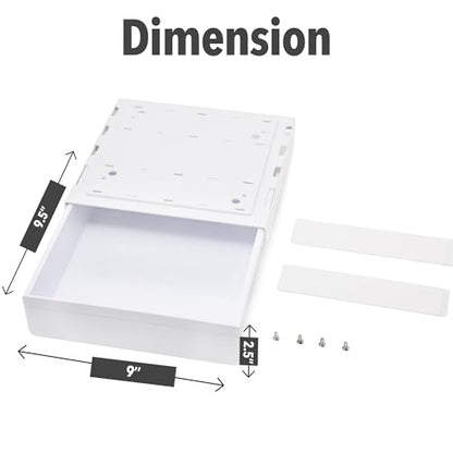 Under Desk Drawer - Large Under Table Hidden Drawer Desk Accessories & Workspace Organizers Desktop Storage Pencil Slide Out Organizer with Screw Adhesive Tape Shelf Tray at Office - size: Middle