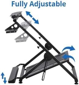 MilleLoom Racing Wheels Stand Sim Racing Wheel Stand Simulator Cockpit Stand Racing Steering Shifter Mount Fit for G25 G27 G29 G920 G923 Gaming Pedals Height Adjustable Foldable Gaming Steering Wheel