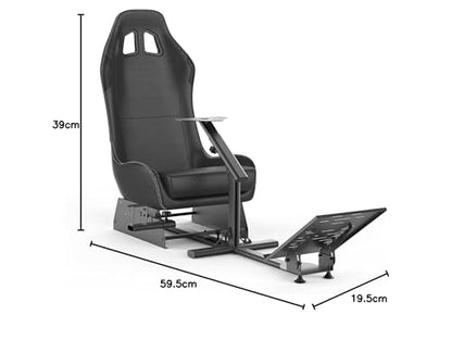 Sim Racing Cockpit with Seat | Compatible with G29 G920 G923 T248X T248 T300RS TX F458 T500RS| Easy to Install Racing Wheel Stand for PS5, Xbox, PC Gaming (Black/Black) - color: Black/Black