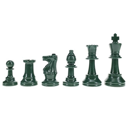 WE Games Color Bright Plastic Staunton Tournament Chess Pieces with 3.75 in. King - Half Chess Set of Chess Pieces Only, Army Green - color: Army Green