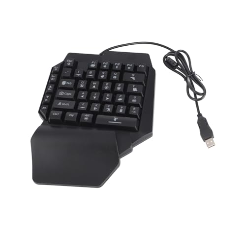 GOWENIC Mini Gaming Keypad Mouse, 35 Keys USB RGB Wrist Rest Half Hand Keypad, Portable Gaming Keyboard Mouse Converter with Adapter for iOS