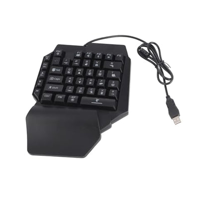 GOWENIC Mini Gaming Keypad Mouse, 35 Keys USB RGB Wrist Rest Half Hand Keypad, Portable Gaming Keyboard Mouse Converter with Adapter for iOS