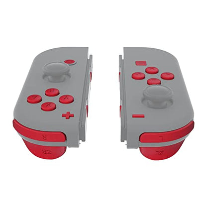 eXtremeRate DIY Full Set Buttons for Nintendo Switch & Switch OLED, Custom Replacement Buttons for JoyCon, ABXY Direction Keys SR SL L R ZR ZL + - Home Capture Trigger Buttons Springs - Passion Red - color: Passion Red