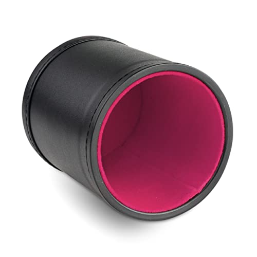 Leather Dice Cup for Board Games, Pink Felt Lining - style: Rose Pink
