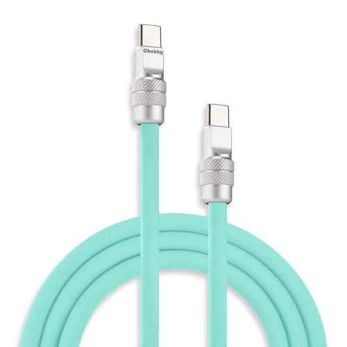 chubbycable Chubby 2.0 USB C 240W Fast Charging Cable Silicone Soft Durable USB C Cable Extra Thick Charger Cord Compatible with iPhone 17-15 Series iPad, Light Blue, Type-C to Type-C, 3.3FT - color: Light Blue, size: 3.3ft (1m), style: Type C-Type C