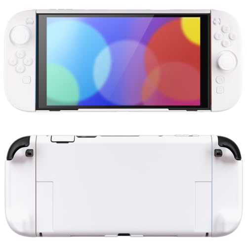PlayVital Hard Case for Nintendo Switch 2 with Extra Stand & Thumb Grip Caps | Split Design, Dockable Protective Full-Body Shell Cover for Nintendo Switch 2 | Solid Color Series, White - color: White