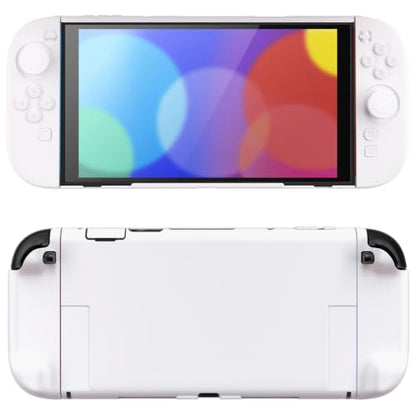PlayVital Hard Case for Nintendo Switch 2 with Extra Stand & Thumb Grip Caps | Split Design, Dockable Protective Full-Body Shell Cover for Nintendo Switch 2 | Solid Color Series, White - color: White