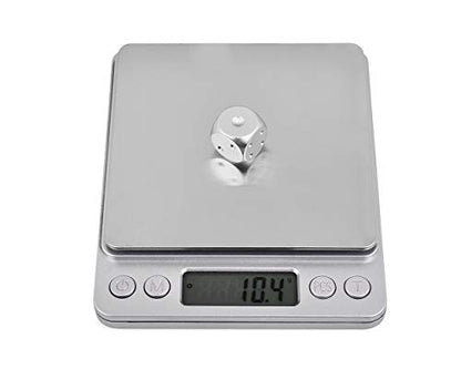 DS.DISTINCTIVE STYLE Aluminum Alloy Dice 5 Pieces 16mm Portable Metal Dices with Case 6 Sided Dice for Party Game - color: Silver, style: Rectangle