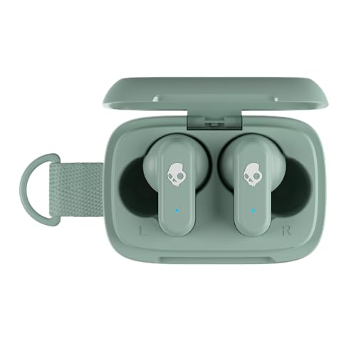 Skullcandy Dime 3 Wireless In-Ear Bluetooth Earbuds - Preppy Sage | Noise Isolating Fit, 20 Hours Battery, Microphone for iPhone Android, Easy Carry with Integrated Lanyard, Travel Friendly - color: Preppy Sage