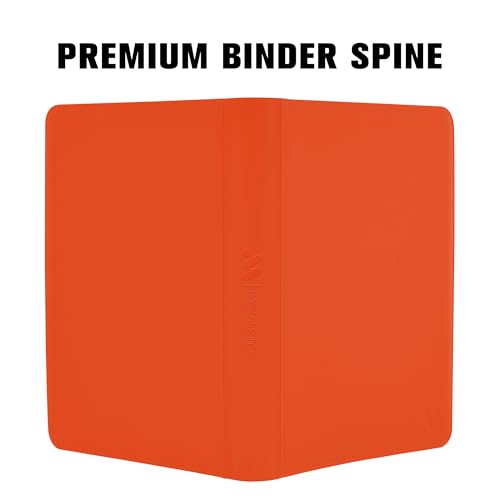 Card Binder 16 Pocket,Trading Card Binder Holds up to 1408 Cards with 44 Sleeves,Zipper Card Holder Album Compatible with TCG Card/Game Cards/Sports Card-Orange - color: Orange