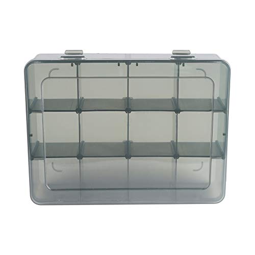Vidifor 12 Girds Large Plastic Craft Storage Containers, Compartment Storage Container, Parts Storage Box with Adjustable Dividers for Sewing Arts, Washi Tape Batteries Electronics Parts and more - size: 12 Grids (No Printed) 1 Pack