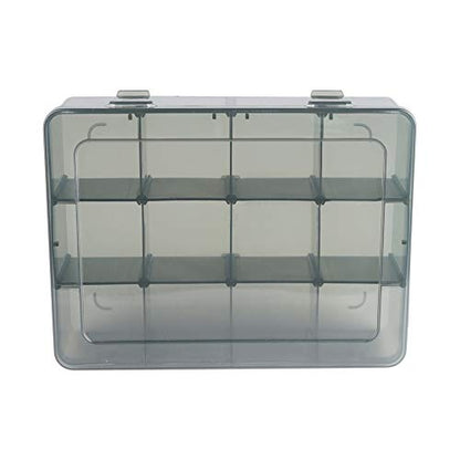Vidifor 12 Girds Large Plastic Craft Storage Containers, Compartment Storage Container, Parts Storage Box with Adjustable Dividers for Sewing Arts, Washi Tape Batteries Electronics Parts and more - size: 12 Grids (No Printed) 1 Pack