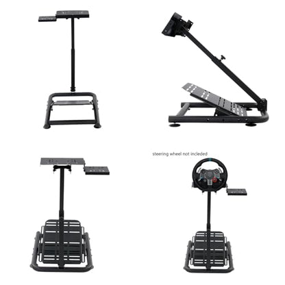 BRICZUNA Racing Wheel Stand Sim Racing Cockpit Foldable Driving Simulator Cockpit Adjustable Steering Wheel Stand for Logitech Gpro G29 G27 G25 & Fanatec, Thrustmaster, Moza, No Pedal & Shifter, Black