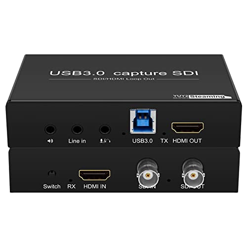 HDMI SDI to USB Capture Card USB3.0 1080P60fps SDI to HDMI Converter SDI Out&Audio Mixing,SDI2HDMI,SDI Game Video Capture Card