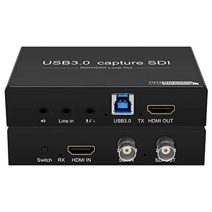 HDMI SDI to USB Capture Card USB3.0 1080P60fps SDI to HDMI Converter SDI Out&Audio Mixing,SDI2HDMI,SDI Game Video Capture Card