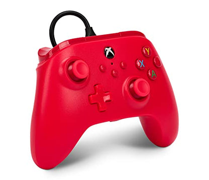 PowerA Wired Controller for Xbox Series X|S - Red, gamepad, video game/gaming controller, works with Xbox One, Officially Licensed - style: Red