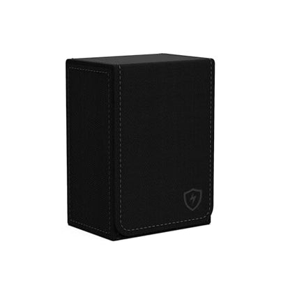 Double Decker Leather Poker Card Case - Holds Two Sets of Poker Size Cards - Premium Dual-Deck Holder with Stylish Design and Secure Closure (Black-Black) - color: Black-Black