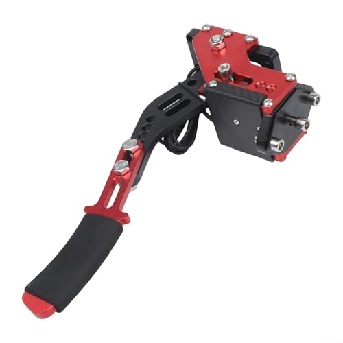 USB Racing Handbrake with Hall Sensor and Adjustable Spring Tension for PC Driving Simulation Games, Compatible with for logitech G27 G29 G920 and for thrustmaster T500 T3000 Steering Wheels, Aluminum - size: Red