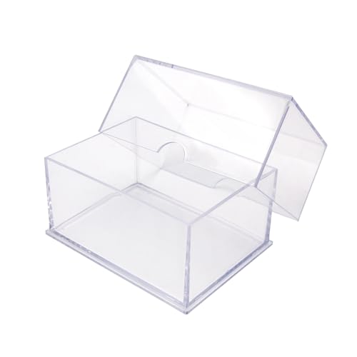 10-Pack Clear Acrylic Card Storage Boxes with Lids – Holds up to 100 Standard Trading Cards Each, Stackable Organizer for Sports & TCG Cards (Unsleeved) - size: 3 1/2" L x 2 1/2" W x 2" H, style: 10.0