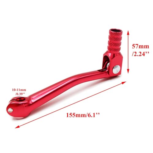 PRO BAT 11mm/0.43" Motorcycle Gear Shift Lever + Universal 22mm 7/8" Motorcycle Hand Grips for 110cc 125cc 135cc 150cc 200cc 250cc Quad Dirt Bike ATV Buggy CRF XR Apollo Red - color: Red