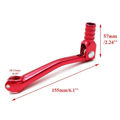 PRO BAT 11mm Motorcycle Gear Shift Lever with 22mm Hand Grips Set | for 50cc 70cc 90cc 110cc 125cc 150cc 200cc 250cc Quad Pit Dirt Bike ATV Buggy Motorcycle CRF XR Apollo Red - color: Red