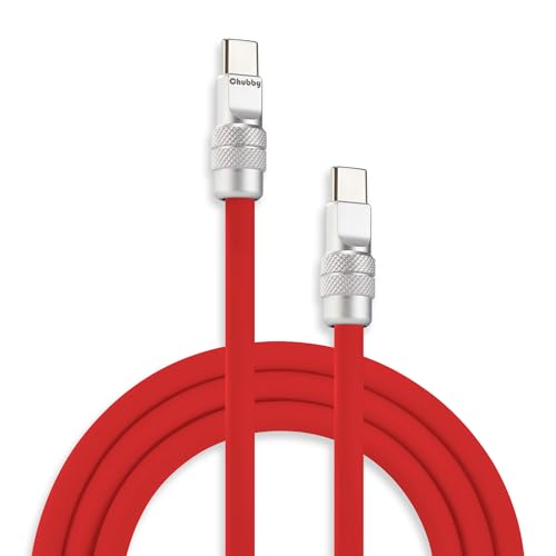 chubbycable Chubby 2.0 USB C 240W Fast Charging Cable Silicone Soft Durable USB C Cable Extra Thick Charger Cord Compatible with iPhone 17-15 Series iPad, Red, Type-C to Type-C, 3.3FT - color: Red, size: 3.3ft (1m), style: Type C-Type C