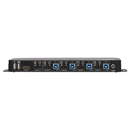 Tripp Lite 4 Port DisplayPort USB KVM Switch, Quad Port DP USB KVM Switch, 4K 60 Hz, HDR, HDCP 2.2, DP 1.4, USB 3.0 Cables, Black (B005-DPUA4)