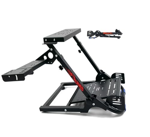QVWZD Sim Racing Wheel Stand-Pre-assembled & Foldable Steering Frame | Adjustable,Sturdy Construction , Fit For Logitech G920, G923, Thrustmaster T300, T500 and other devices, XBOX, PS and PC