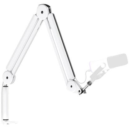 InnoGear Mic Arm Microphone Boom Arm Cable Management for Blue Yeti, White | Desk Mount, for Shure Fifine, Professional Appearance, Extendable, Horizontal Reach 32.3", 3.5 lb Weight Capacity, Heavy-Duty - color: White, style: Standard Clamp