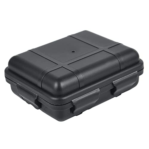 Box, Sealed Snap Buckle Design with Foam Liner, 3.94×3.15×1.57in Black Abs Storage Case for Camping, Hiking, and Small Item Storage